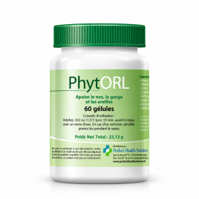 Flacon de complément alimentaire Phytorl 60 gélules végétales pour le confort respiratoire et la gorge
